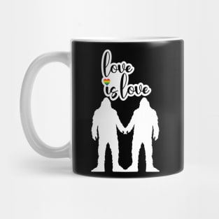 Love Is Love Pride Bigfoot Couple Mug